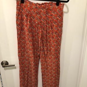 Patterned silk palazzo pants